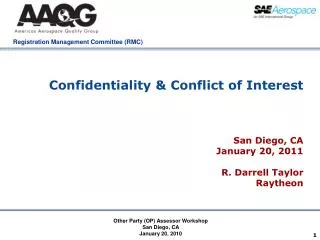 Confidentiality &amp; Conflict of Interest