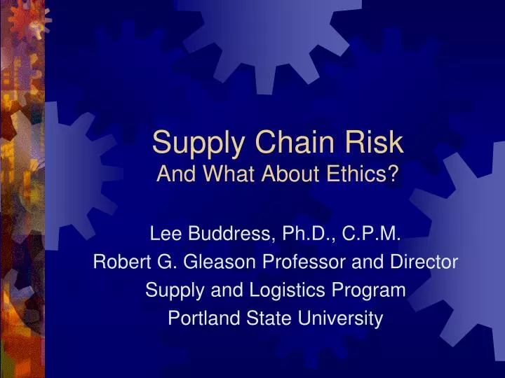 supply chain risk and what about ethics