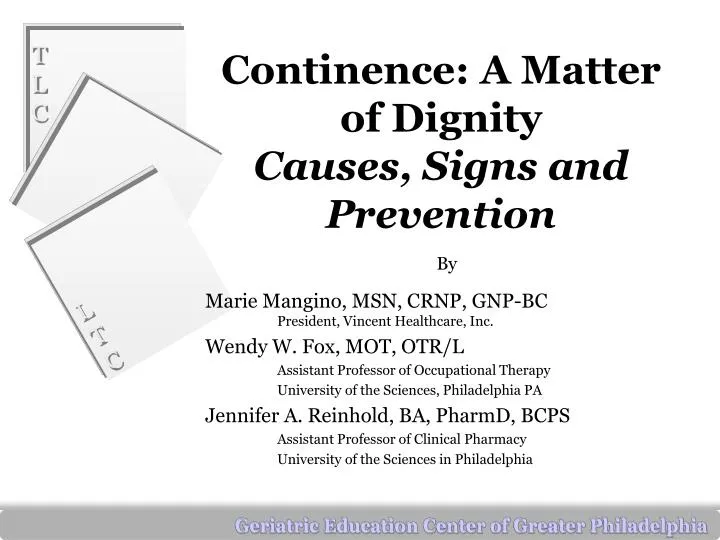 continence a matter of dignity causes signs and prevention