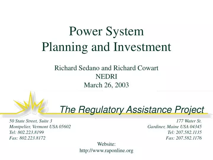 power system planning and investment