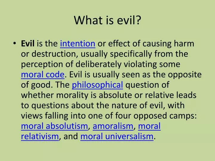what is evil