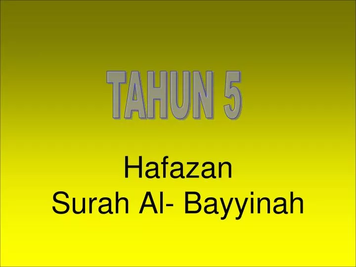 hafazan surah al bayyinah