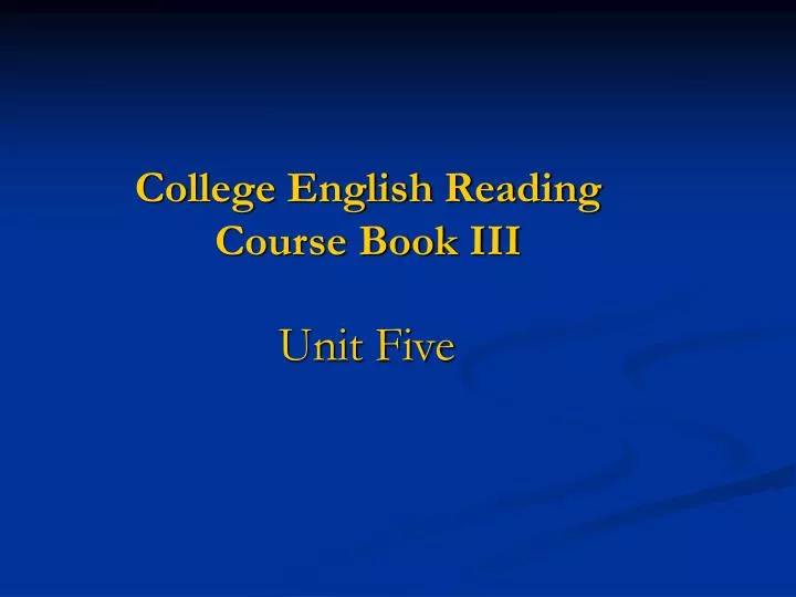 college english reading course book iii