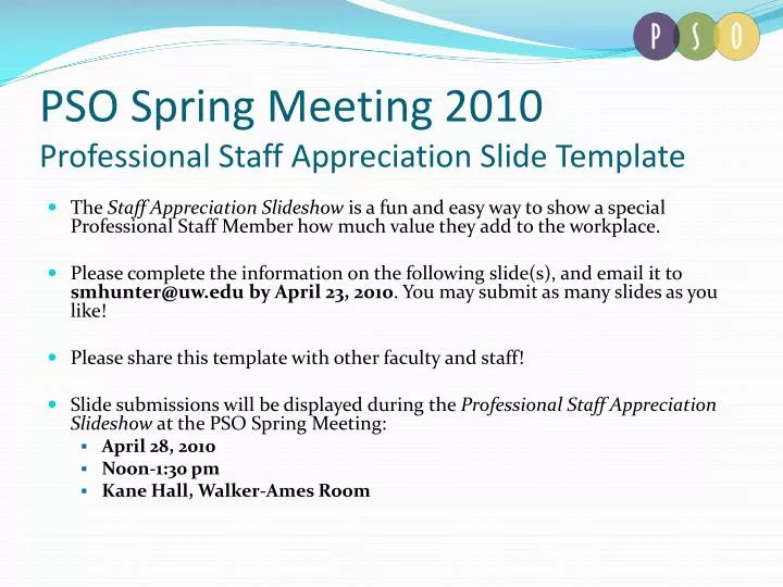 pso spring meeting 2010 professional staff appreciation slide template