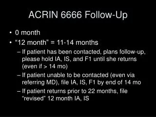 ACRIN 6666 Follow-Up