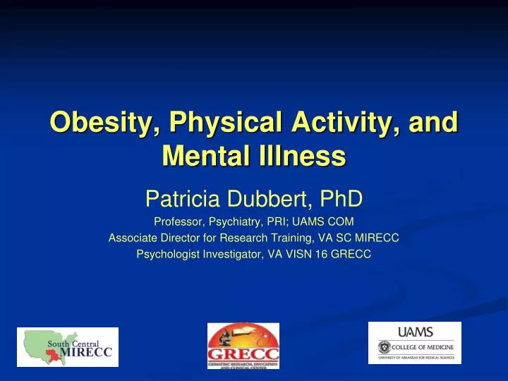 obesity physical activity and mental illness