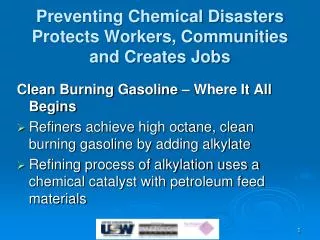 Preventing Chemical Disasters Protects Workers, Communities and Creates Jobs