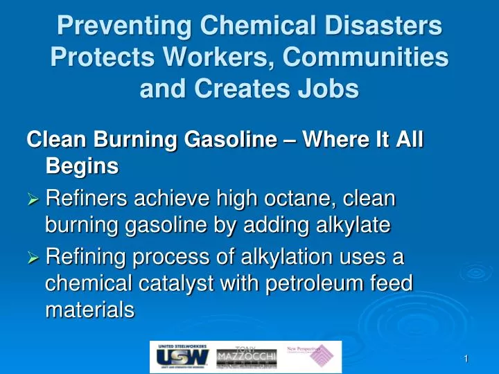 preventing chemical disasters protects workers communities and creates jobs