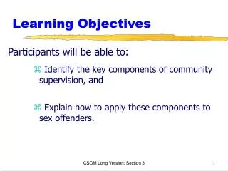 Learning Objectives