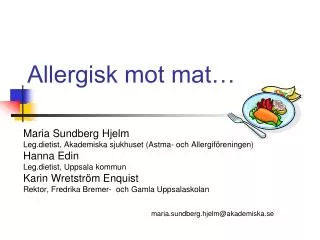 allergisk mot mat
