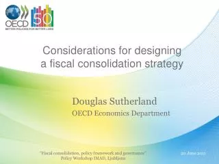 Considerations for designing a fiscal consolidation strategy