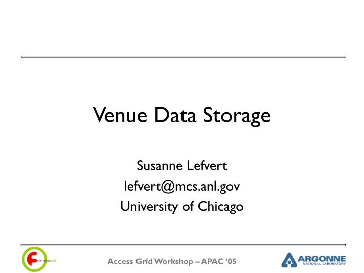 venue data storage
