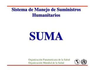 sistema de manejo de suministros humanitarios suma