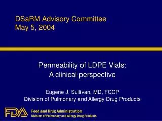 DSaRM Advisory Committee May 5, 2004