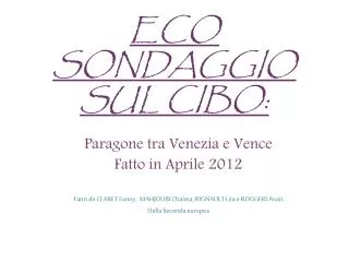 eco sondaggio sul cibo