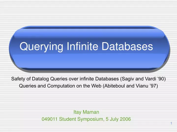 querying infinite databases