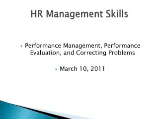 HR Management Skills