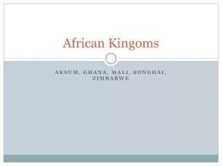 African Kingoms