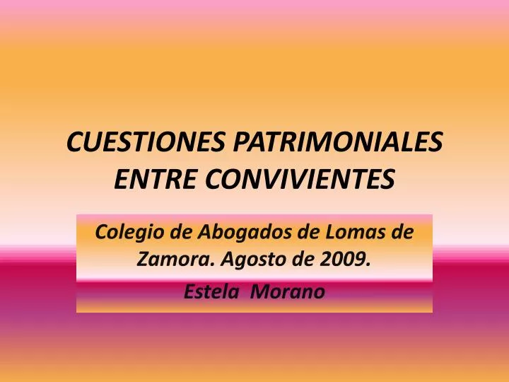 cuestiones patrimoniales entre convivientes