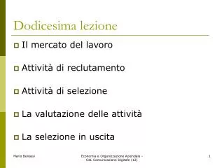 dodicesima lezione