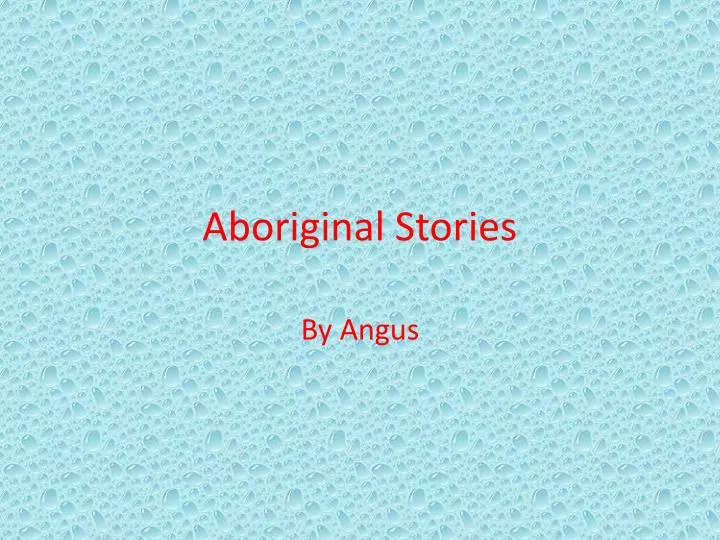 aboriginal stories