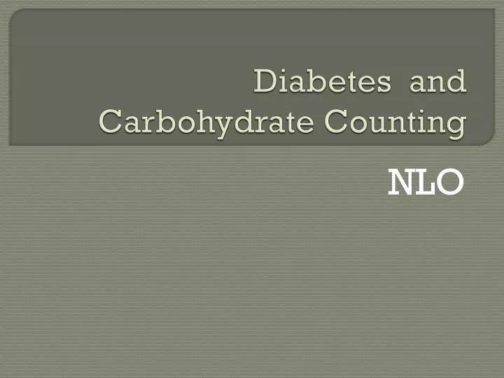 diabetes and carbohydrate counting
