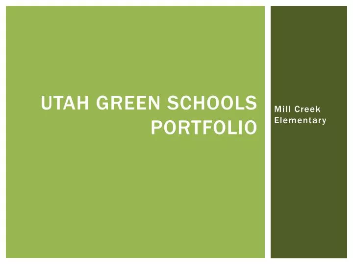 utah green schools portfolio