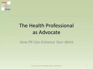 the health professional as advocate