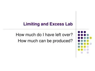 Limiting and Excess Lab