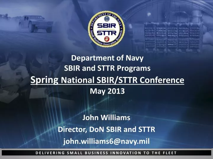department of navy sbir and sttr programs spring national sbir sttr conference may 2013
