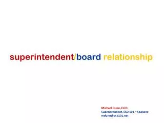 superintendent / board relationship