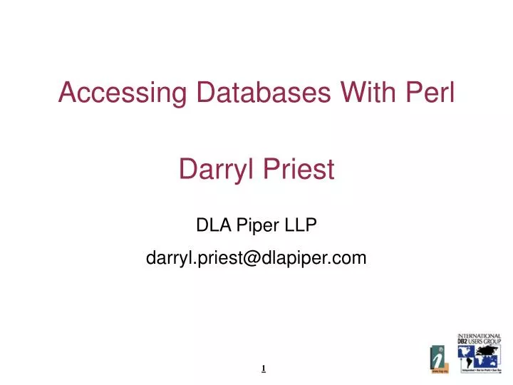 accessing databases with perl darryl priest