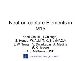 Ne utron-capture Elements in M15
