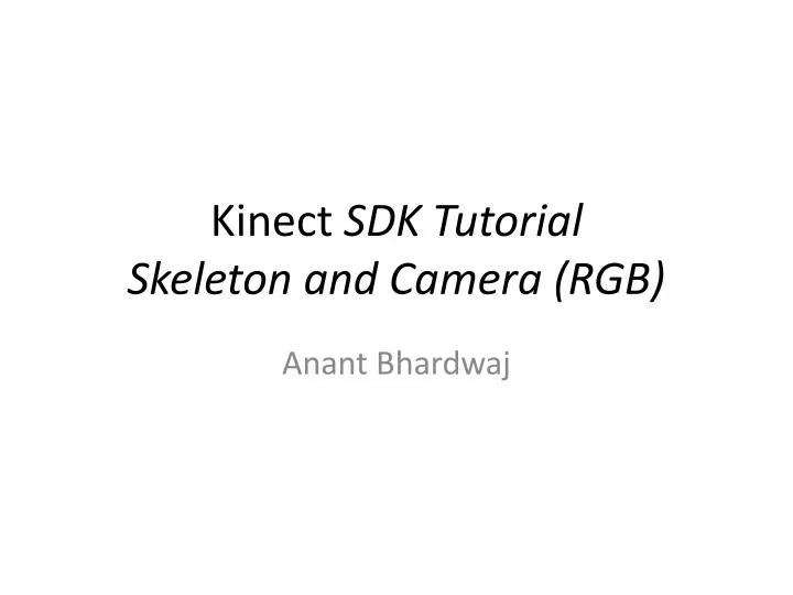 kinect sdk tutorial skeleton and camera rgb