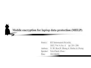 Mobile encryption for laptop data protection (MELP)