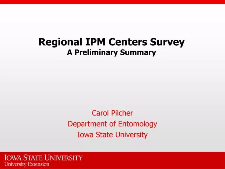 regional ipm centers survey a preliminary summary