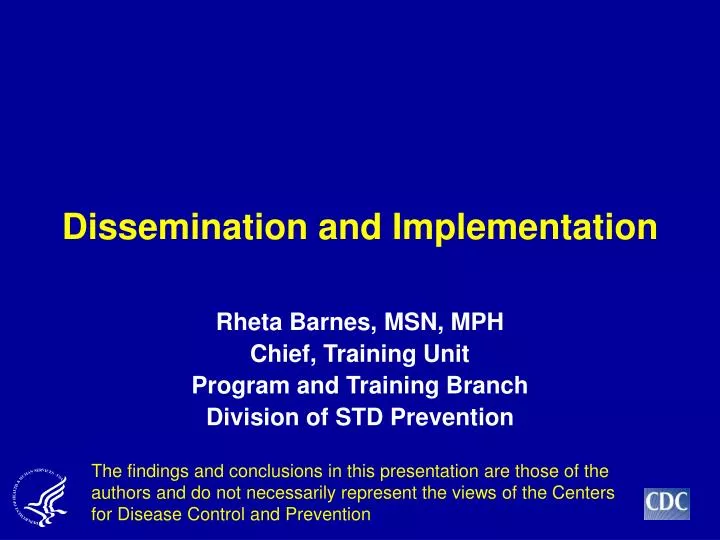 dissemination and implementation