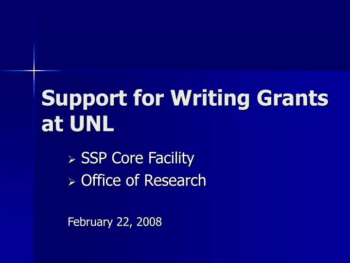 support for writing grants at unl