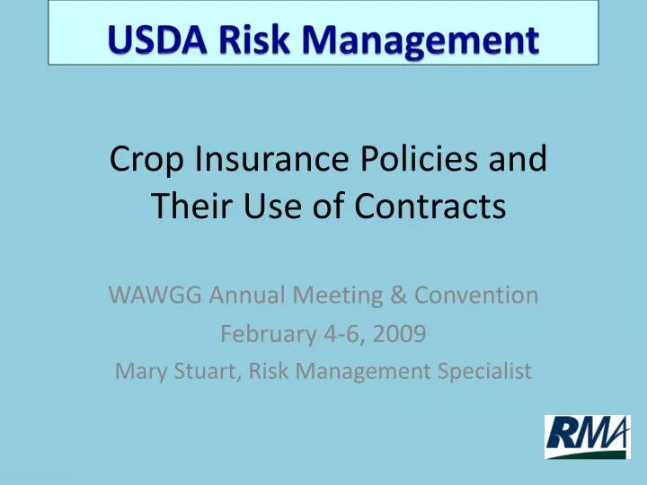 crop insurance policies and their use of contracts