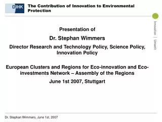 The Contribution of Innovation to Environmental Protection