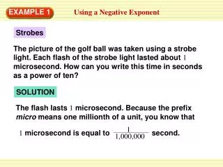 Using a Negative Exponent