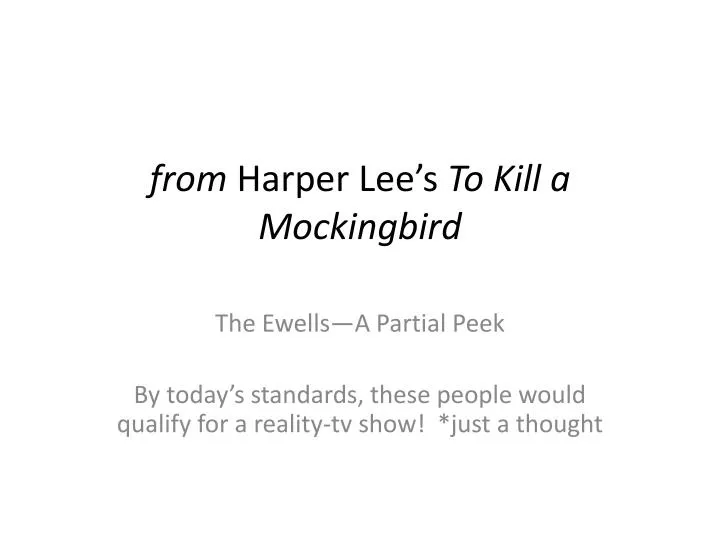 from harper lee s to kill a mockingbird