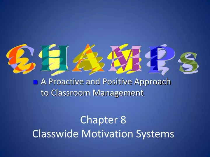 chapter 8 classwide motivation systems