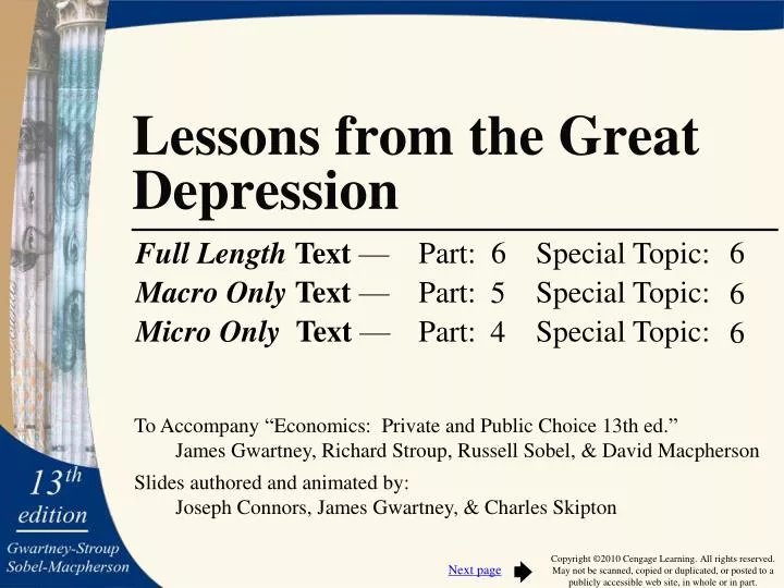 lessons from the great depression