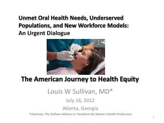 The American Journey to Health Equity