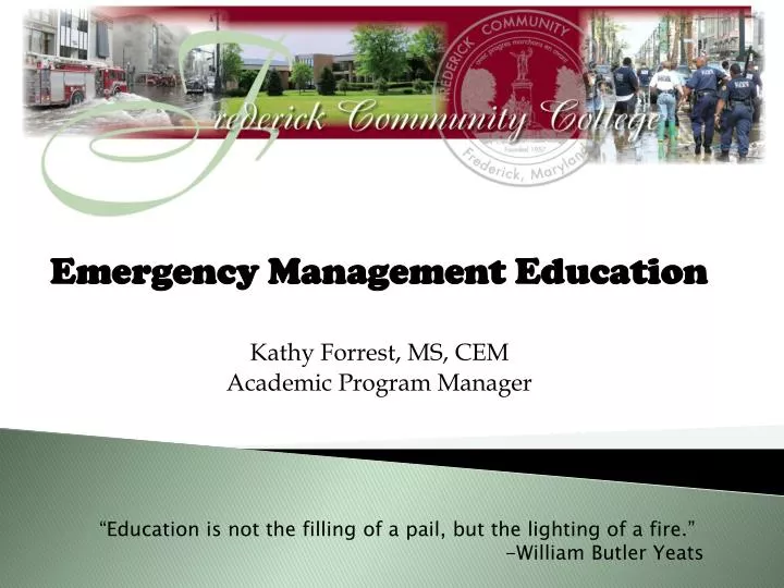 emergency management education kathy forrest ms cem academic program manager