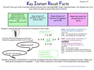 Example of addition and subtraction facts for multiples of 100 to 1000: