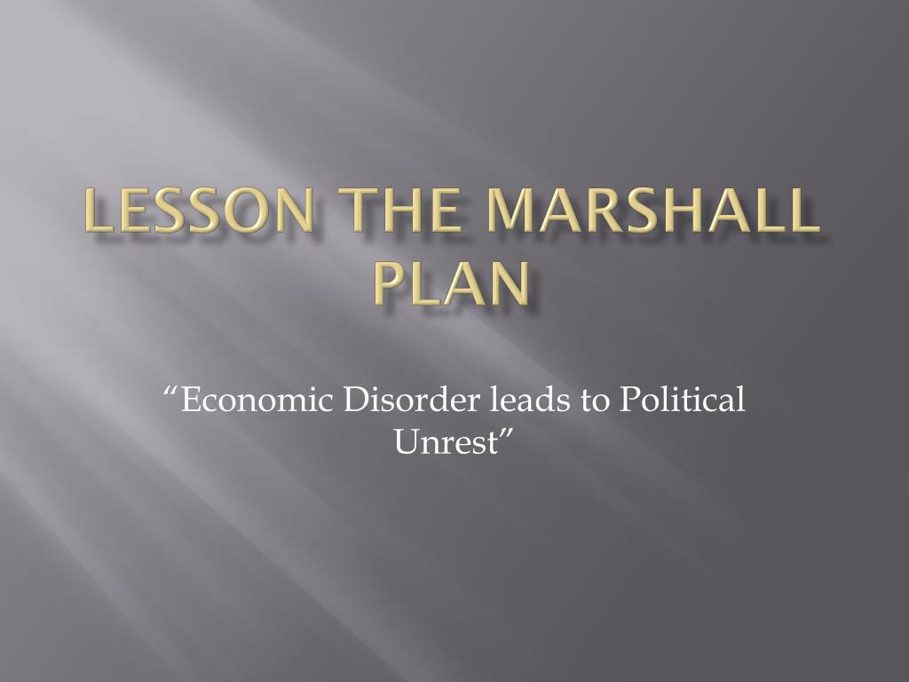 PPT - Lesson the Marshall Plan PowerPoint Presentation, free download ...