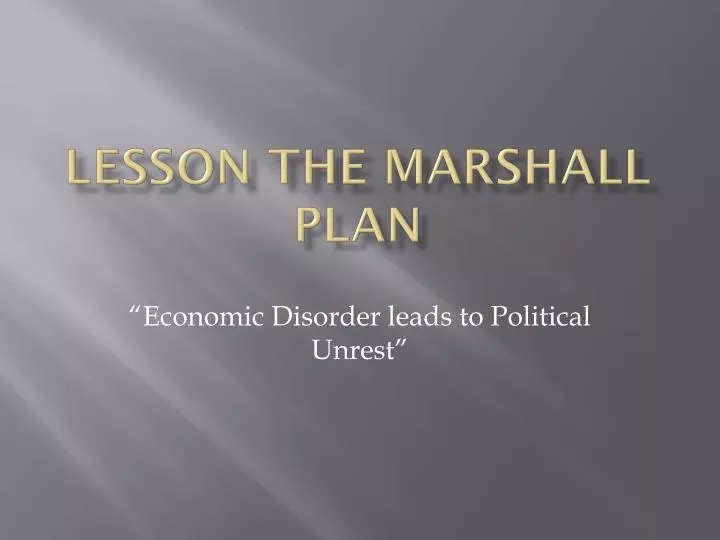 lesson the marshall plan