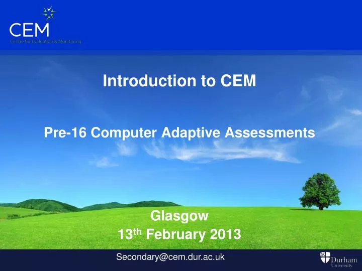 introduction to cem pre 16 computer adaptive assessments
